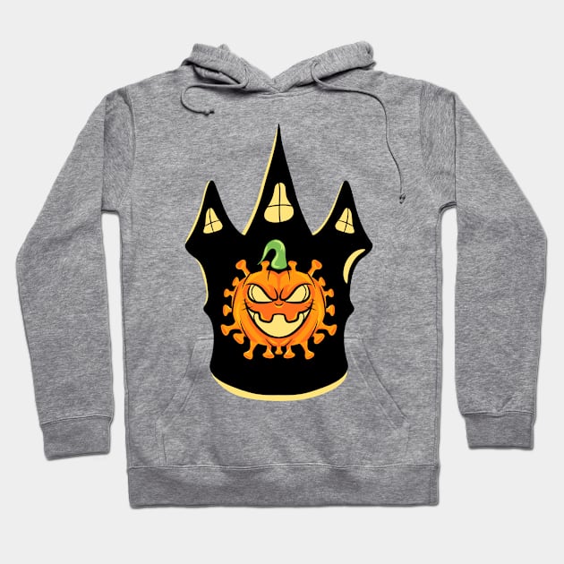 Halloween castile with pumkin virus Hoodie by LEMONEKO